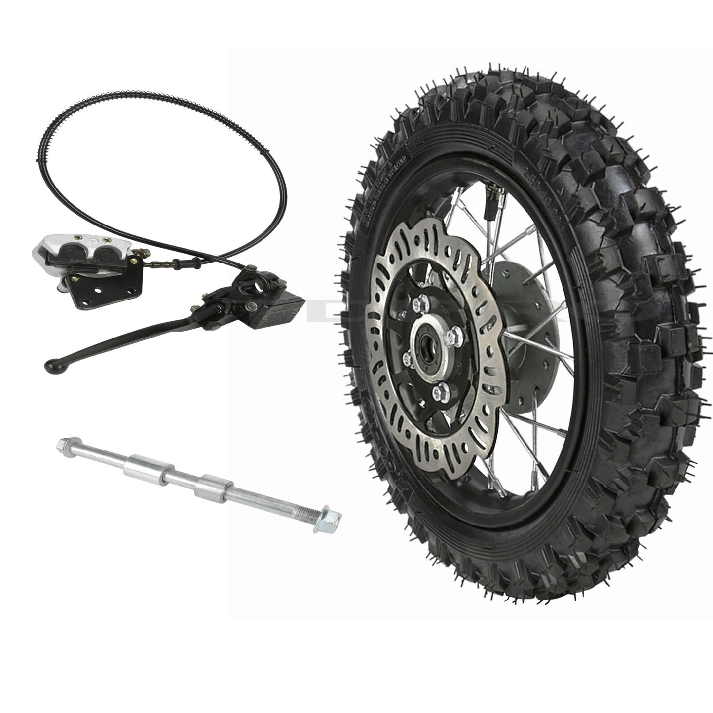 10-inch front wheel, 2.50-10 tire, rim, disc brake kit, off-road bike cooler, 70cc 110 CRF50