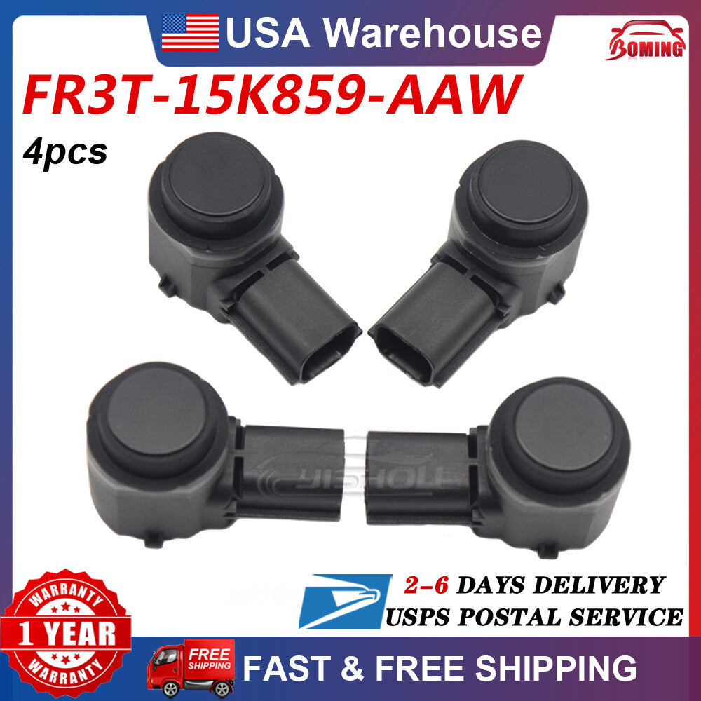 Black Set of 4pcs Parking Assist Aid Sensor FR3T-15K859-AAW For 2015-2020 for Ford
