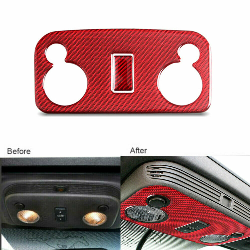 Red carbon fiber front reading light panel frame trim for the 2009 for Ford for Mustang - 13