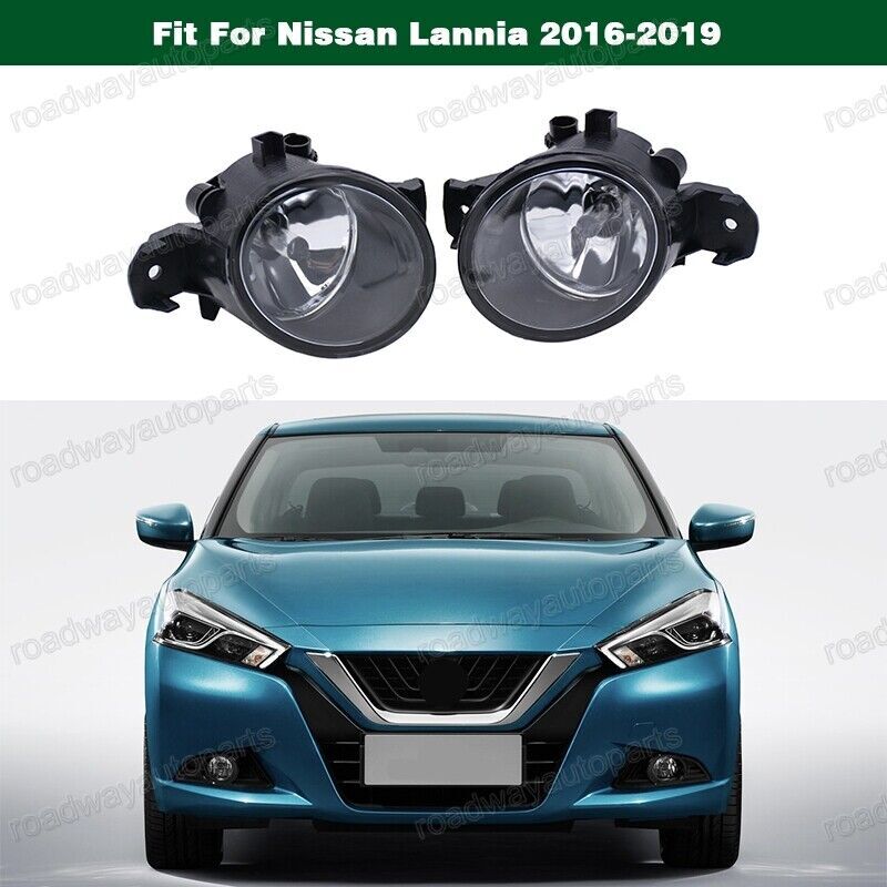 1PAIR Front Driving Lamps Fog Lights +Bulbs Clear for Nissan Lannia 2016-2019