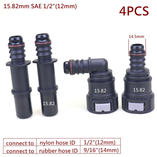 2 pairs of 15.82mm SAE 1/2-inch 12mm fuel lines quick-connect release hose disconnect