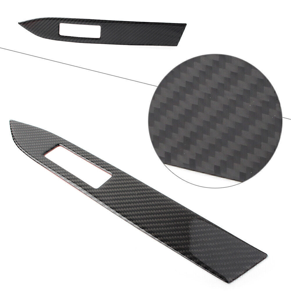 Black Carbon Fiber Copilot Dashboard Panel Cover Trim for Ford for Mustang 2015-2019