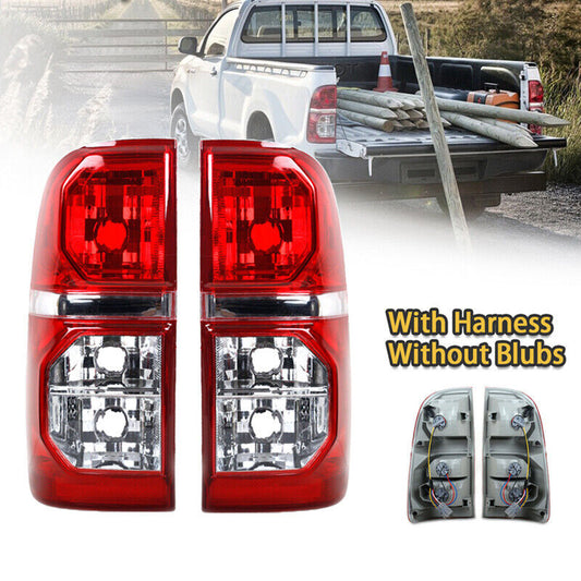 Pair for Toyota Hilux 2005-2015 Tail Light Brake Lamp With Harness Without Bulbs