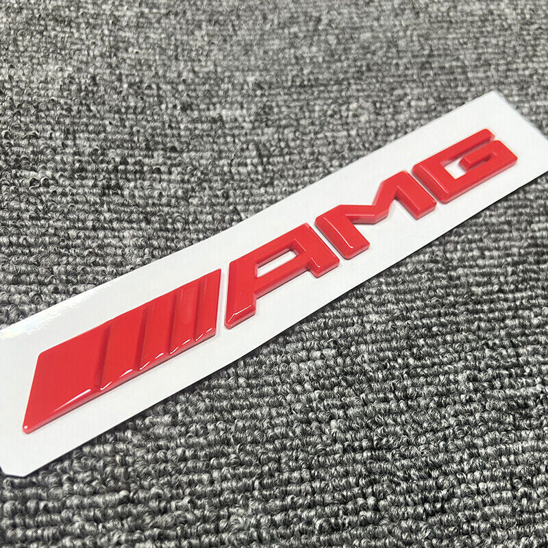Glossy red AMG rear crank letter badge for Mercedes-Benz