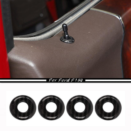 Car door lock pin cover decorative ring for Ford F150 15 - 2020 accessories carbon fiber