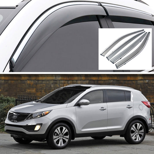 Side Window Deflector Visors Sun Rain Guards Vent Shade for KIA Sportage 11-2016
