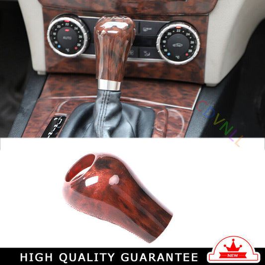 Gear Shift Knob Head Cover Trim 1PCS for Mercedes-Benz C-Class 11-13 Brown Wood