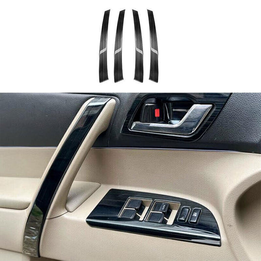 for Toyota Highlander 08-2013 Black Steel Inner Door Armrest Strip Cover Trim 4X