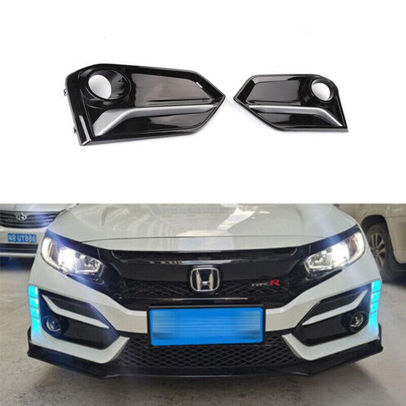 Front Grills Bumper Fog Lights Cover Lamp Frame Trim for Honda for Civic Type R Fk8