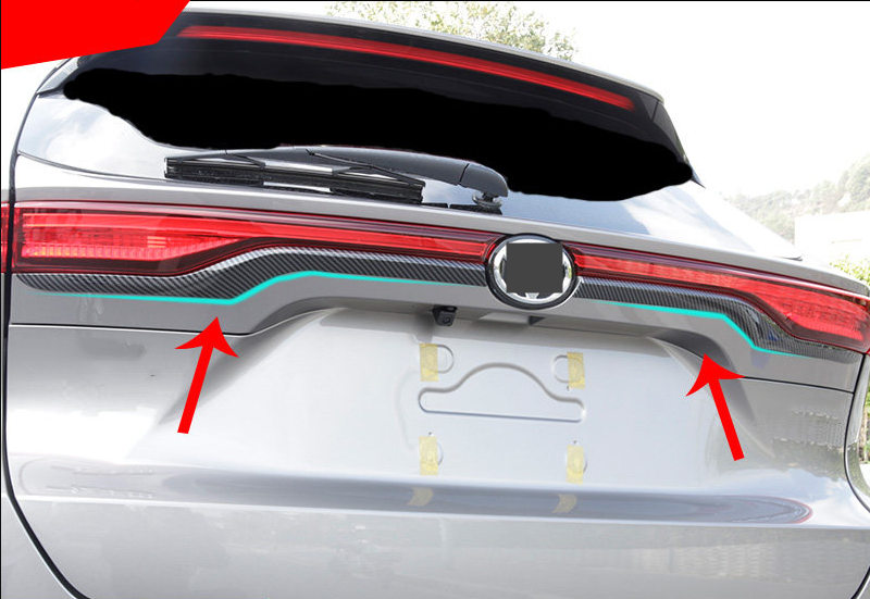 Carbon Fiber Style Rear Trunk Tailgate Lid Cover Trim for Toyota Venza 2021-2023