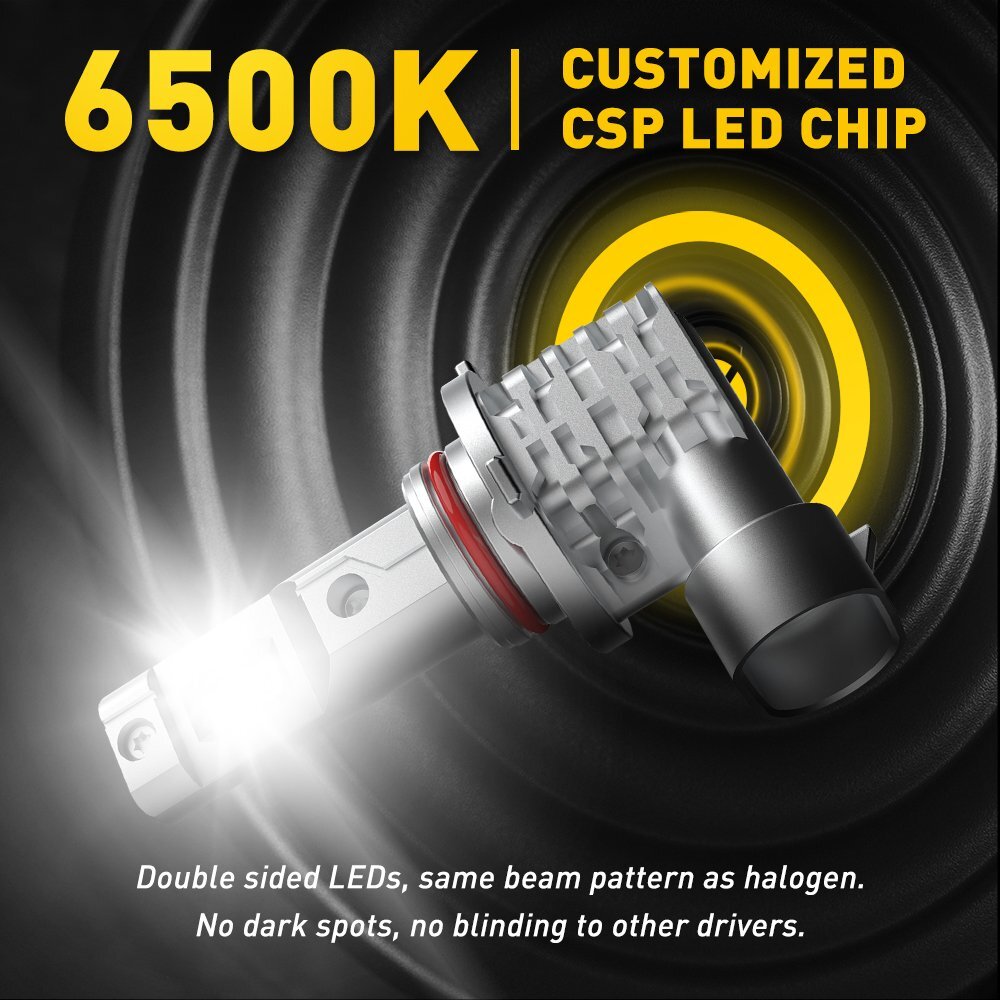 AUXITO 9005 9006 H11 LED Headlight Bulb Conversion Kit, White, Bright 6500K, 6 Pieces