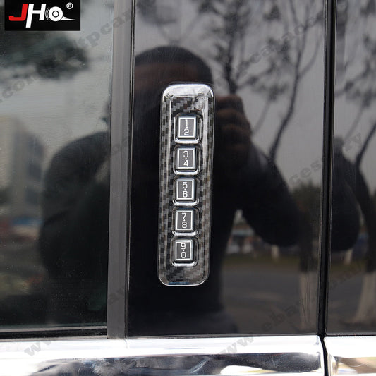 Car Door Lock Password Panel Cover Trim Carbon Fiber Black for Ford F150 2017+
