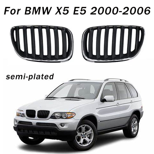 Pair Front Hood Bumper Kindey Grille Grill for BMW X5 E5 2000-2006 51137113733