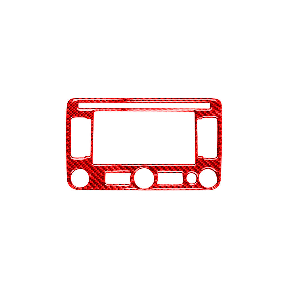 Red Carbon Fiber Radio With Navigation Trim for Volkswagen for Jetta Sedan Type C