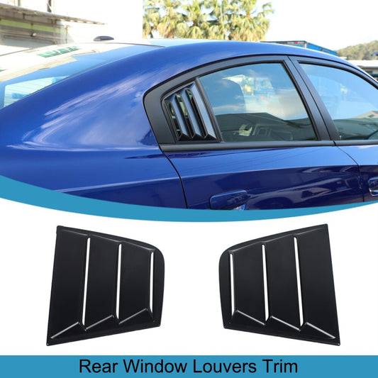 Rear Window Louvers Cover Air Vent Scoop Shades Trim for Dodge Charger 2015-2023