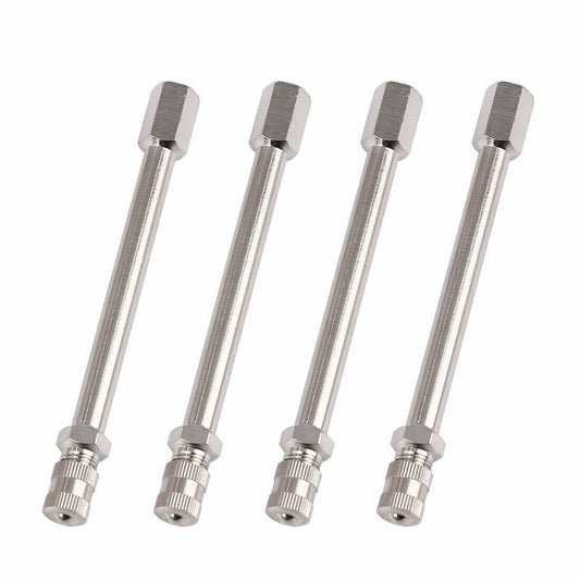 4pcs 100mm Tyre Wheel Valve Extension Extender Cap Metal Stem For Auto Car-Truck
