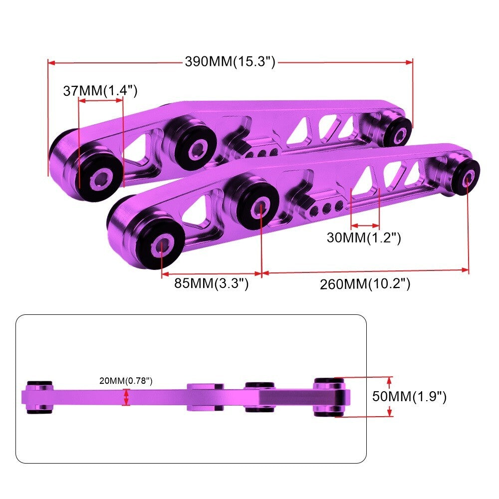 Purple Rear Lower Control Arm Subframe Brace Tie Bar for Honda for Civic EG 92-95
