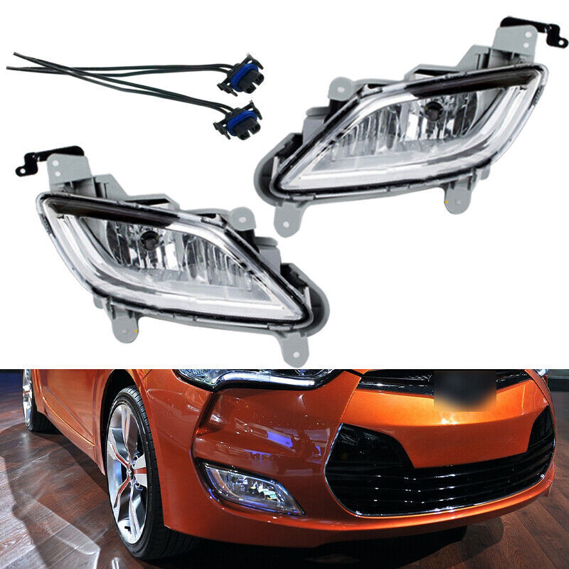 A pair of fog lights on the front bumper, fog lights, and headlights are suitable for the 2011-2017 for Hyundai for Veloster .