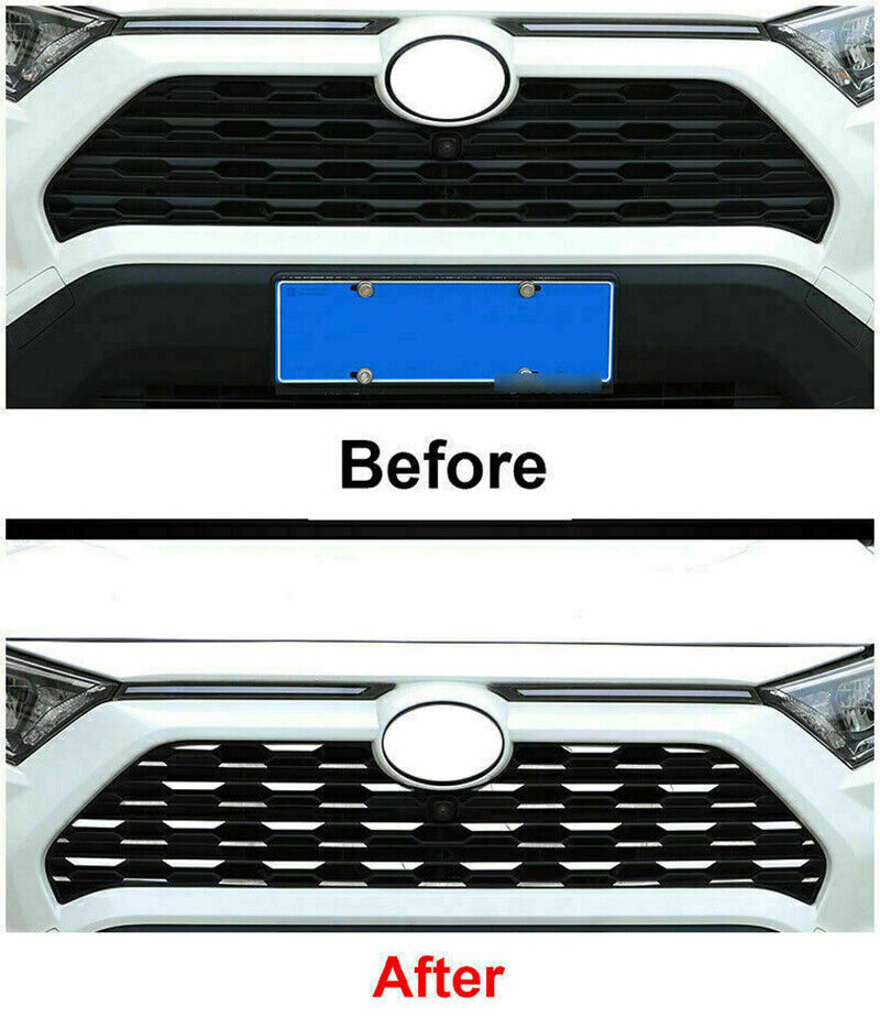 Stainless Steel Front Bumper Mesh Grille Decor Sticker for Toyota RAV4 2019-2024