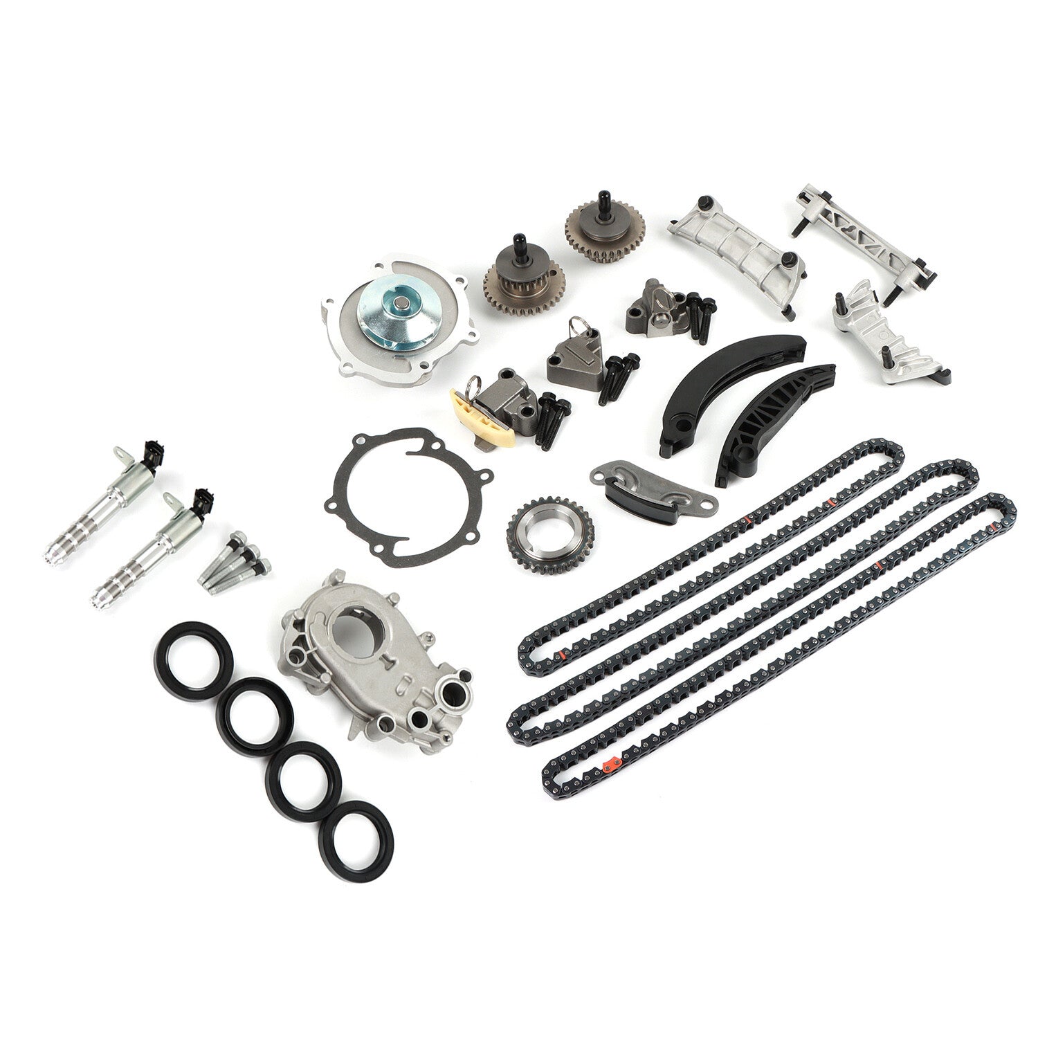 Fit for Cadillac for Suzuki 3.6L 07-16 Timing Chain Kit Oil Pump Water Pump VTC Solenoid