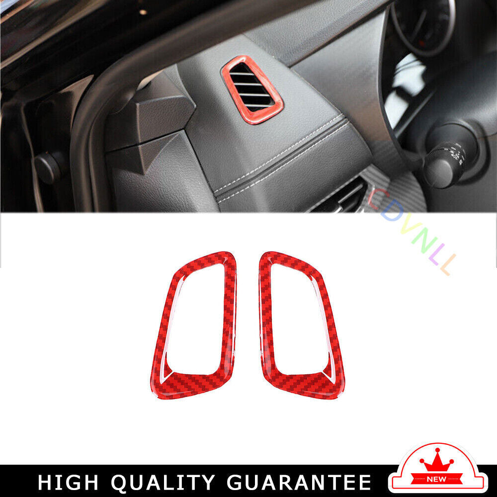 Instrument LR Air Outlet Vent Trim for Nissan Sentra 2020-2022 Red Carbon Fiber