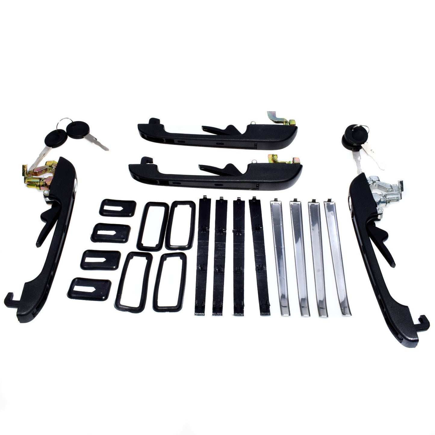 for VW for Golf for Jetta 191837205A 4Pcs Outer Door Handle Front Rear Left Right Black