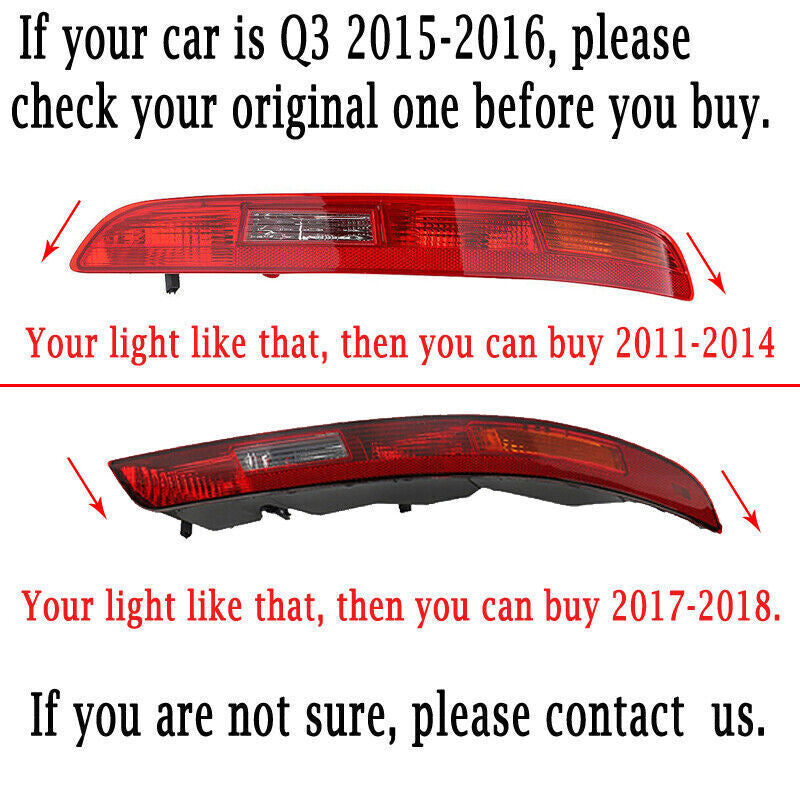 Rear Right Side Tail Light Brake Auto Lower Bumper Lamp for Audi Q3 2012-2015