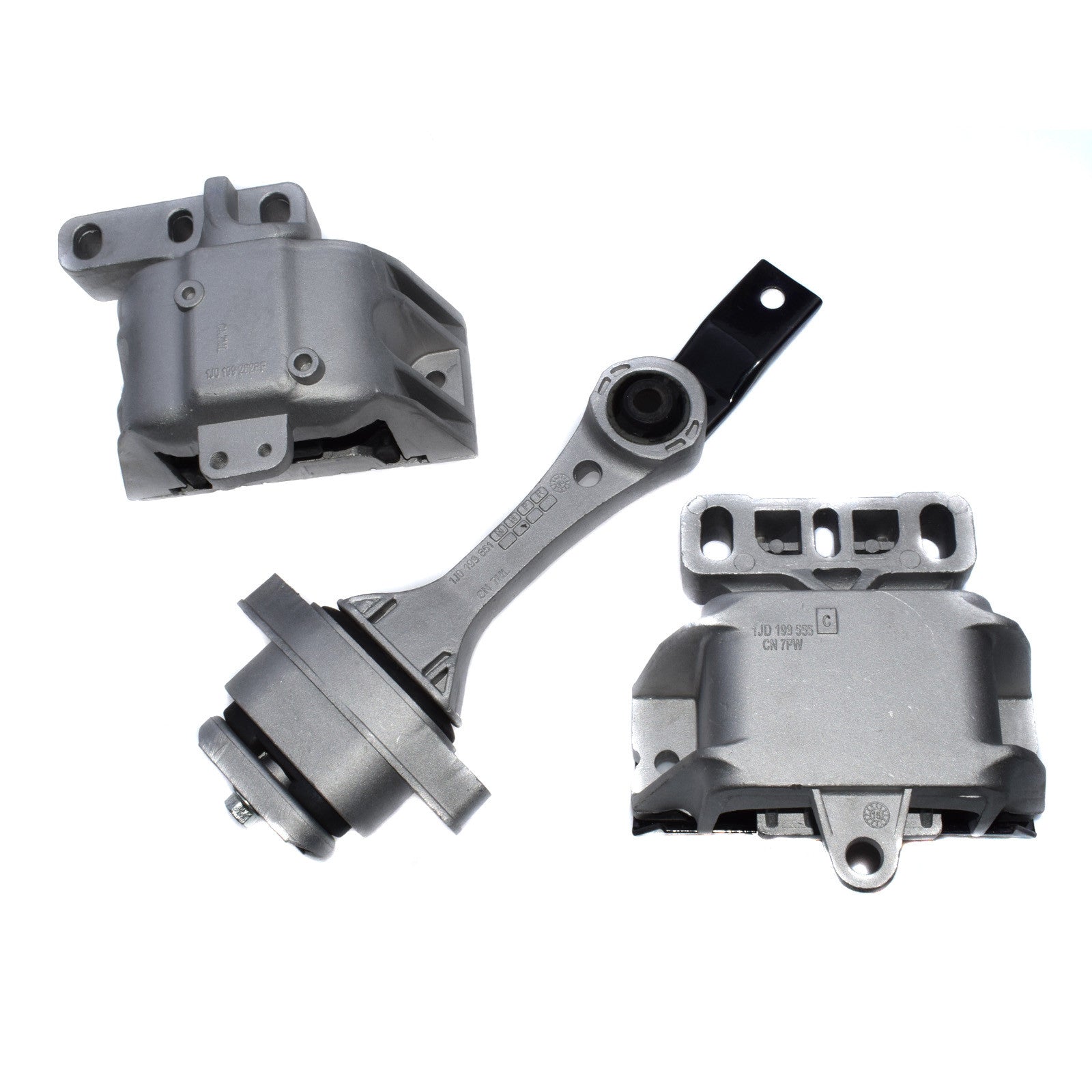 1J0199555AJ is a 3-piece set for mounting the engine, motor, and automatic transmission of a for Volkswagen for Golf GTI 1.8 engine.
