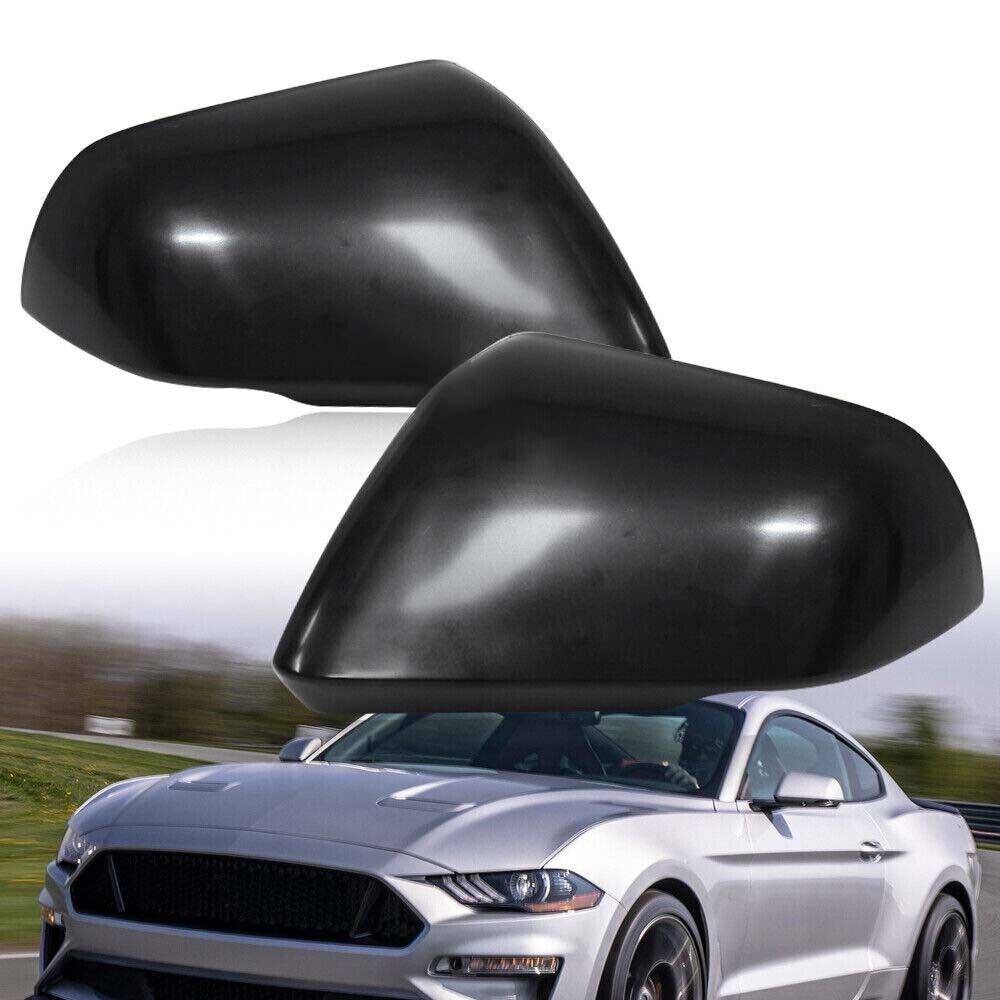 Side Rear View Mirror Cover Cap Black Left & Right for Ford for Mustang 2015-2021