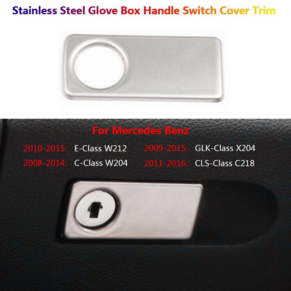Stainless for Mercedes-Benz W204 W212 C218 X204 Car Glove Box Switch Cover Trim