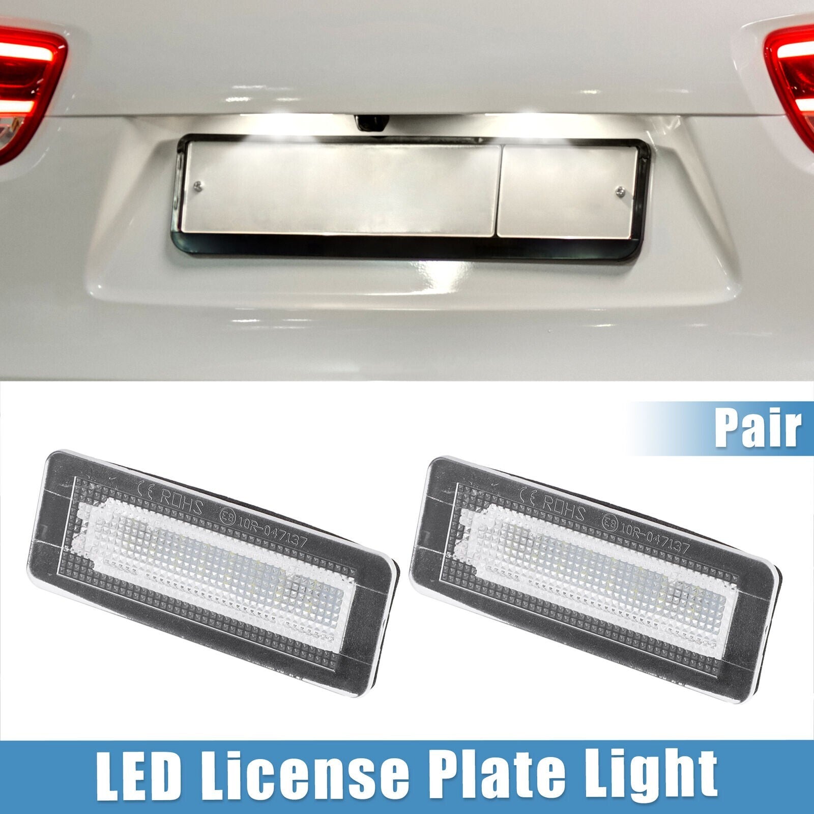 4518200256 4014SMD 2pcs White LED License Plate Light for Smart Fortwo 2007-2015