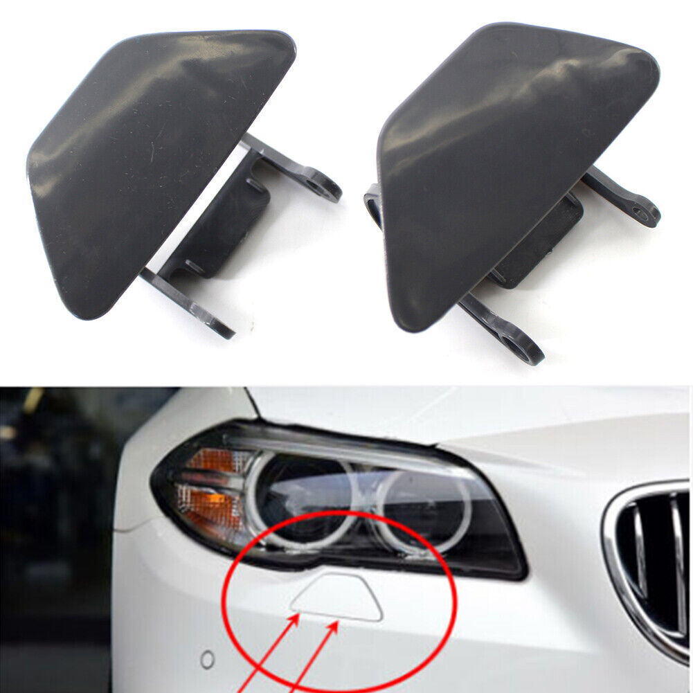 Bumper Headlight Headlamp Washer Cap Cover for BMW 535i F10 F18 2011-2013 Pair