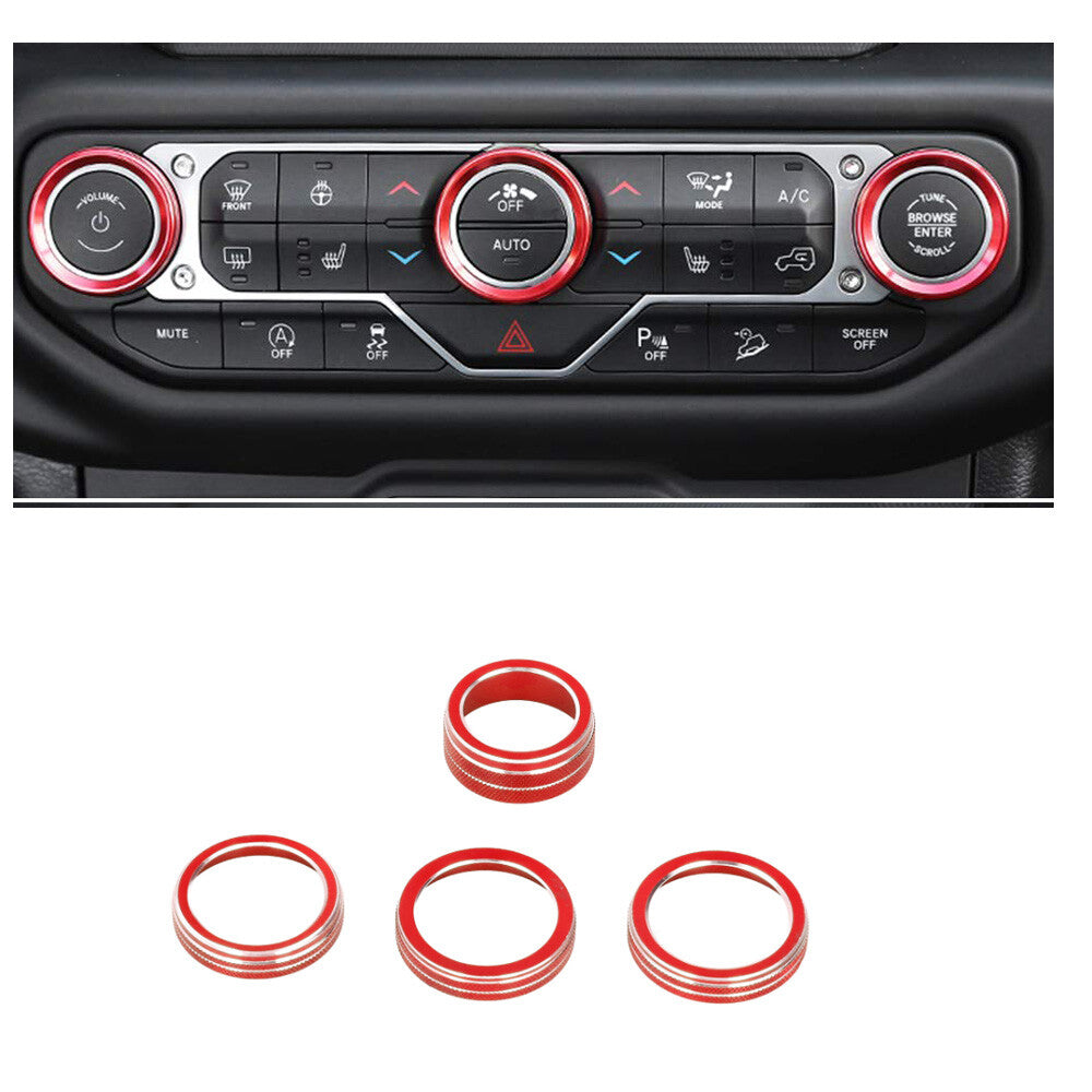 Air conditioning headlight switch knob/button cover decoration for Jeep for Wrangler 18-21