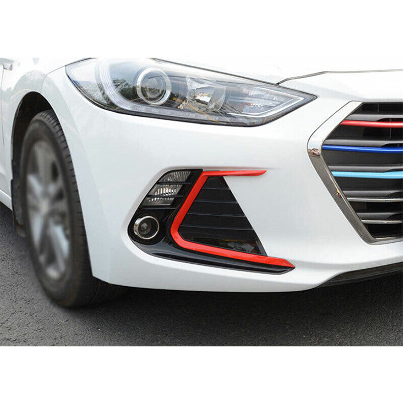 for Hyundai for Elantra 2017-2018 Black  Red Front Fog Light Bezel Lamp Frame Cover