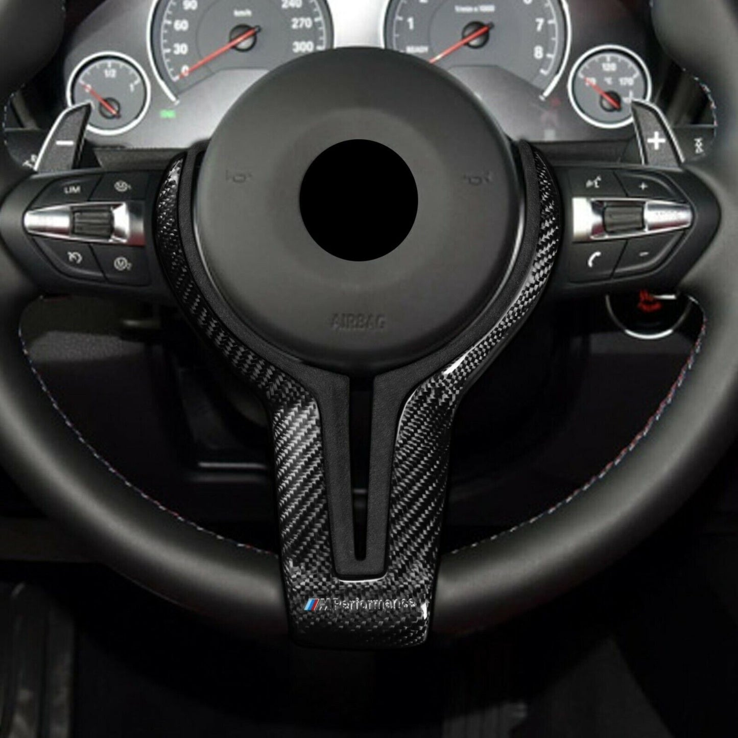 Carbon Fiber Steering Wheel Trim Replace for BMW M2 M3 M4 M5 M6 X5M F06 F87 F80