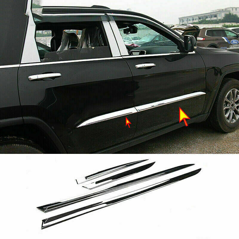 for Jeep Grand Cherokee 2014-2021 Chrome Body Side Door Molding Cover Trim ABS