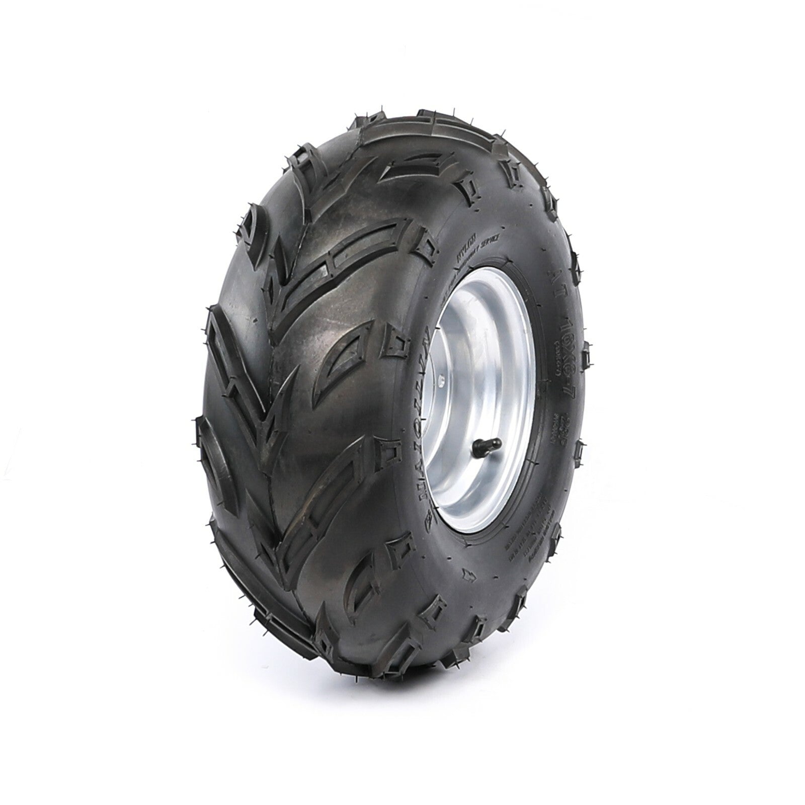 2-Piece Set of 16x8-7 Tires, Rim, 4 Bolts, 7-inch Wheels, 16x8x7 Suitable for Mini Bikes, All-Terrain Vehicles, Four-Wheel Go-Karts
