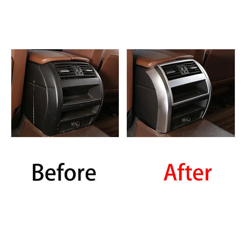 for BMW 5 Series 2011-16 Matte Silver Rear Air Outlet Vent Both Side Strip Trim