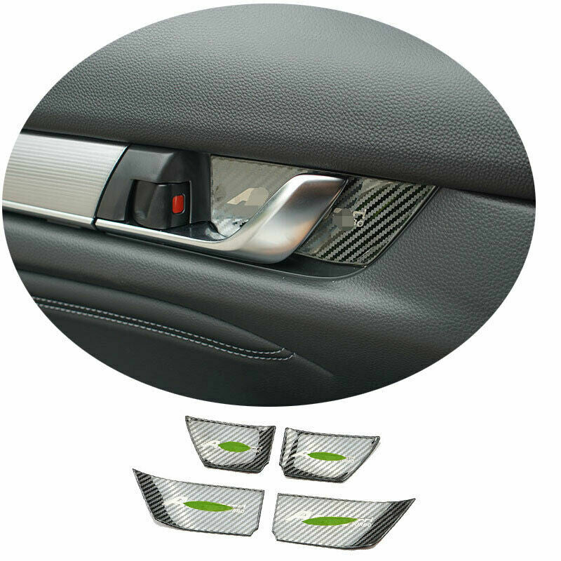 Carbon Fiber Interior Door Bowl Cover Trim Steel for Honda Accord 10th 2018-2020