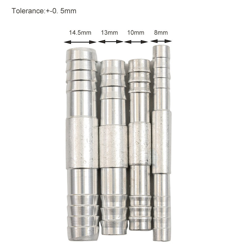 4pcs Set A/C Hose Barb Straight Splice Push-In Fitting Aluminium 6/8/10/12 Part