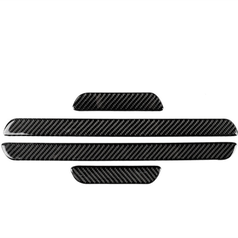 4pcs Auto Doors Welcome Pedal Carbon Fiber Sticker Anti-Scratch Protective Strip