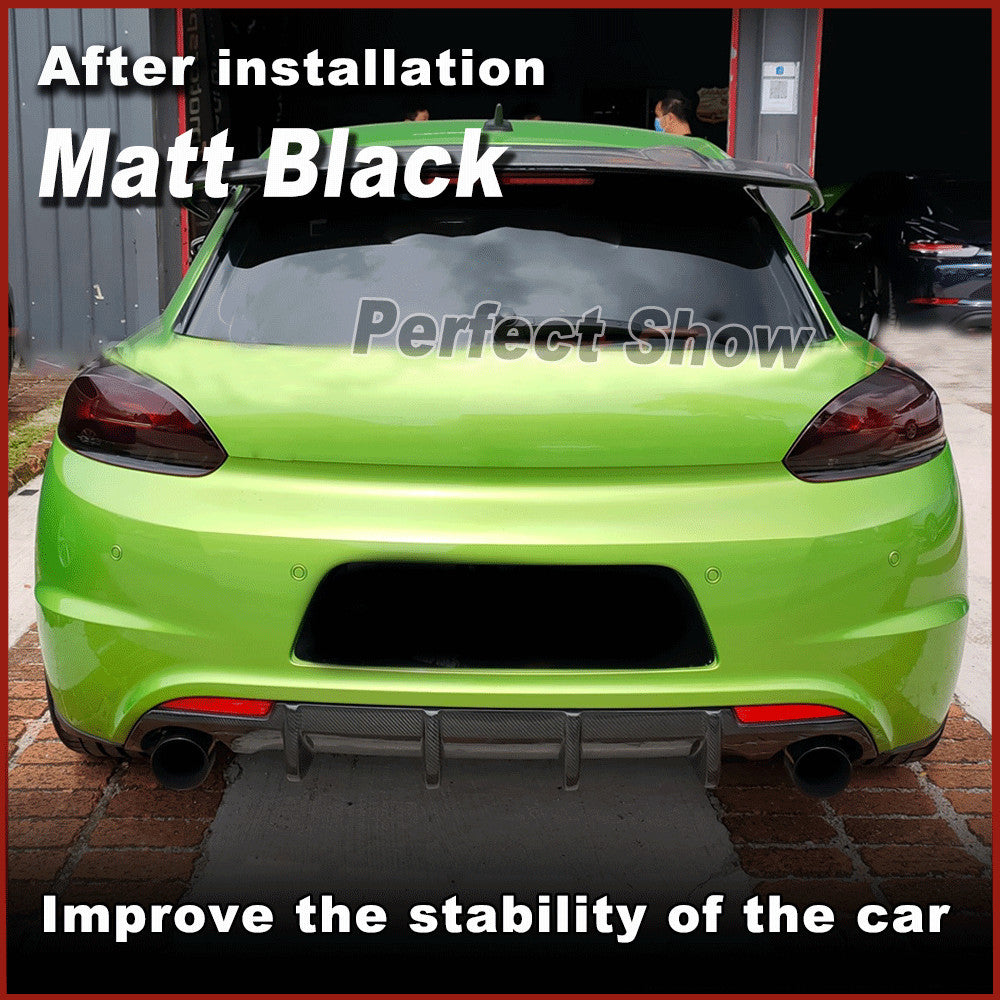 Fit for Volkswagen Scirocco R Bumper 09-14 Matt Black Rear Diffuser Dual Exhaust