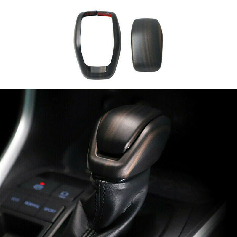 Matte Wood Grain Gear Shift Knob Shifter Cover Trim for Toyota Venza 2021-2023