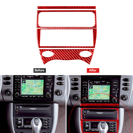 Red Carbon Fiber Storage Box Panel Cover Trim for Porsche Boxster 1998-04 Type B
