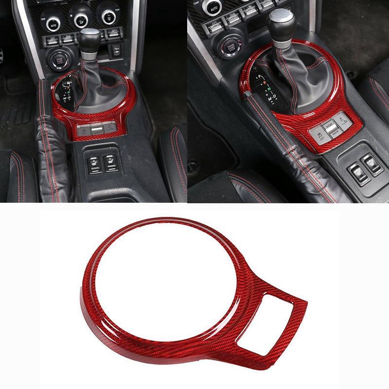 Red Carbon Fiber Gear Shift Panel Trim for Toyota 86 for Subaru BRZ12-20 for Scion -S