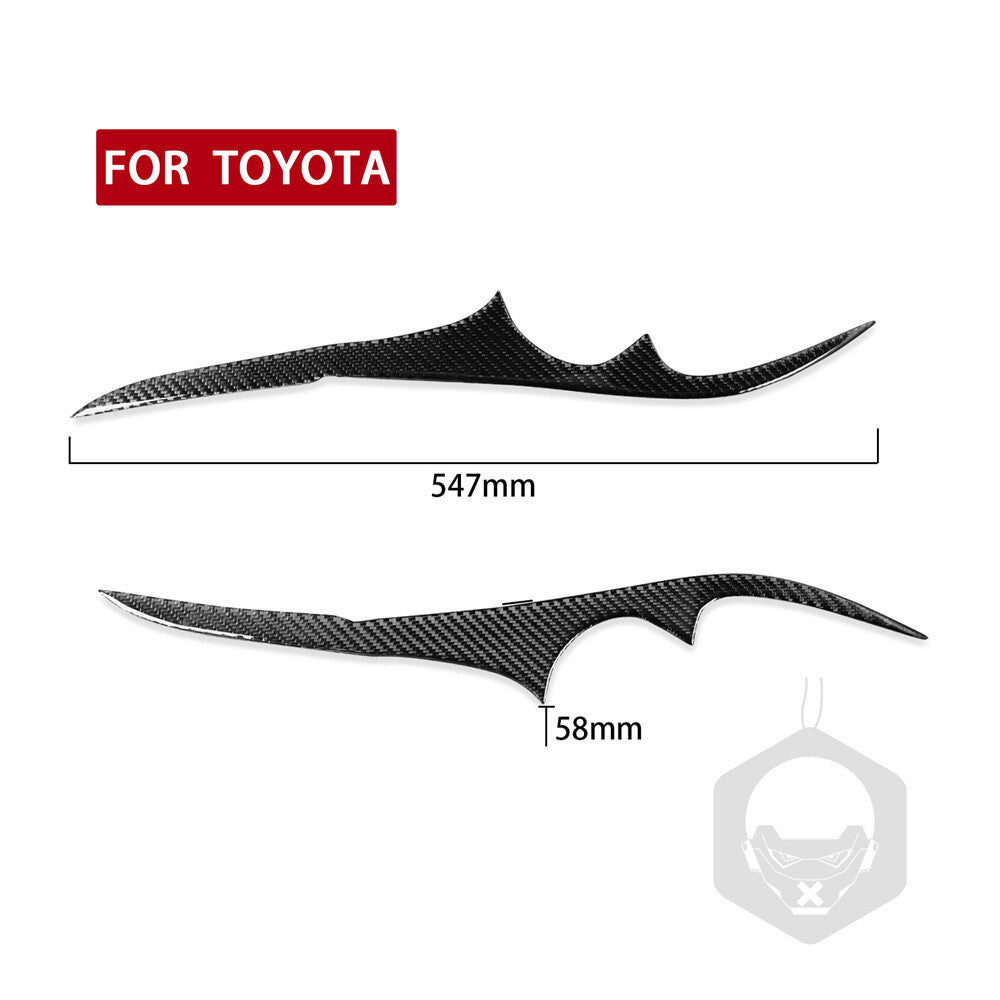 2¡ÁCarbon Fiber Front Headlight Eyelids Eyebrow Trim For T@yota for Corolla 2003-2008