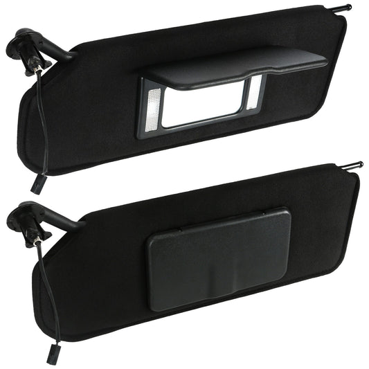 A pair of sun visors with mirrors and LED lights 10442033 10442034 for Chevrolet for Corvette .