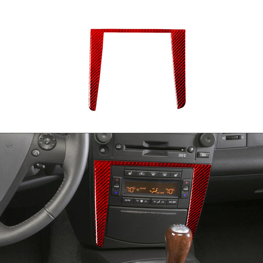 Red Carbon Fiber Climate Control Surround Cover Trim for Cadillac CTS 2003-2007