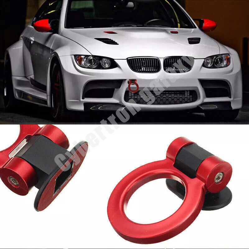 Red car ring track racing style tow hook exterior decoration accessory universal