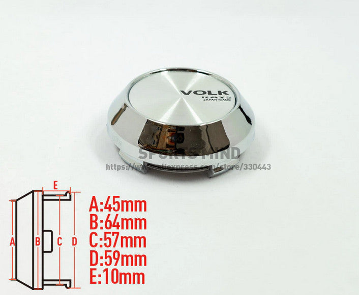 4x64mm for Volkswagen Racing Black Decal Badge Wheel Center Hub Cap Rim Cap